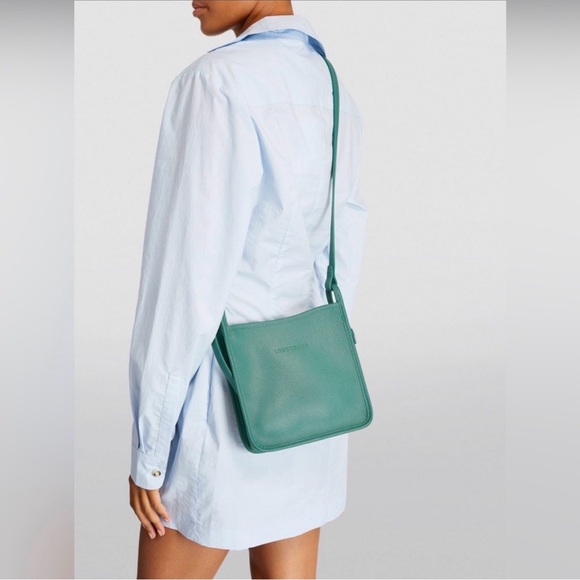 Longchamp Handbags - Longchamp Le Foulonne Green Leather Crossbody Bag